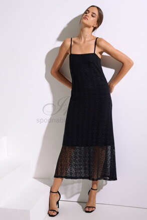 Rimini dámske šaty Lisca tenké ramienka čierne